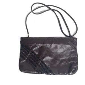 Vintage Valerie Handbags Chocolate Brown Leather Crossbody Bag 90s